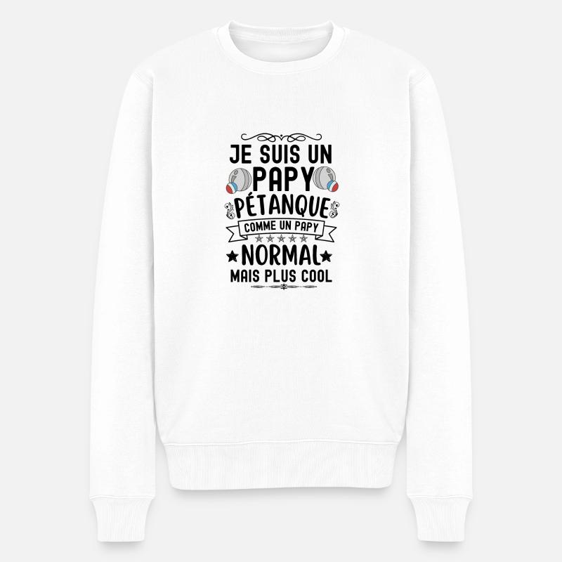 Papy joueur de pétanque - Pull Premium bio Homme - blanc