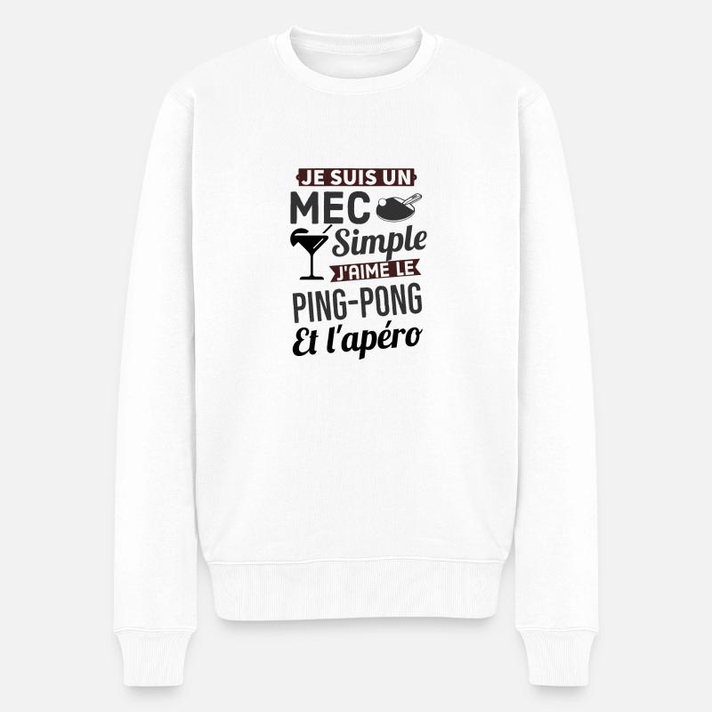 Ping Pong apéro - Pull Premium bio Homme - blanc