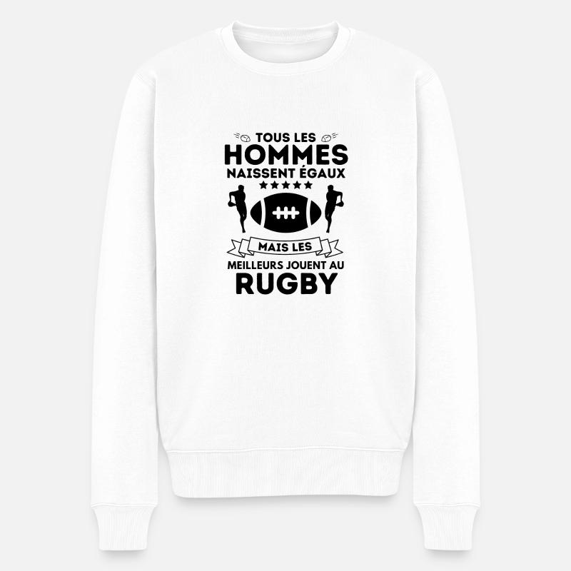 joueur de rugby 2 - Pull Premium bio Homme - blanc