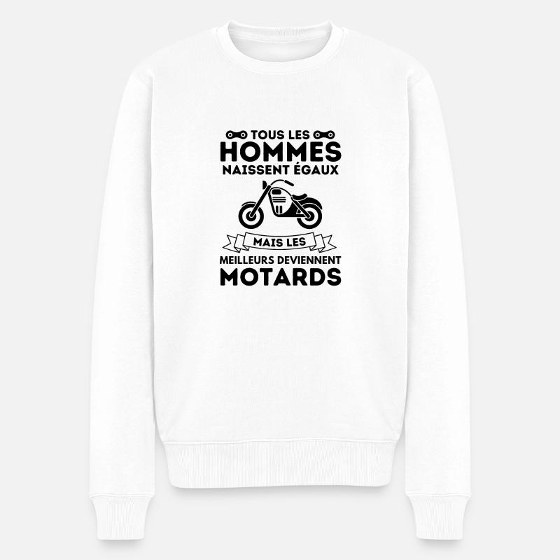 Motard humour cascadeur 1 - Pull Premium bio Homme - blanc