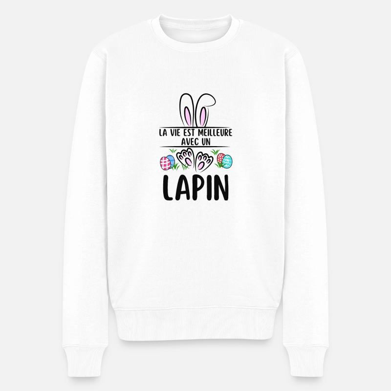 Lapin de pâques - Pull Premium bio Homme - blanc