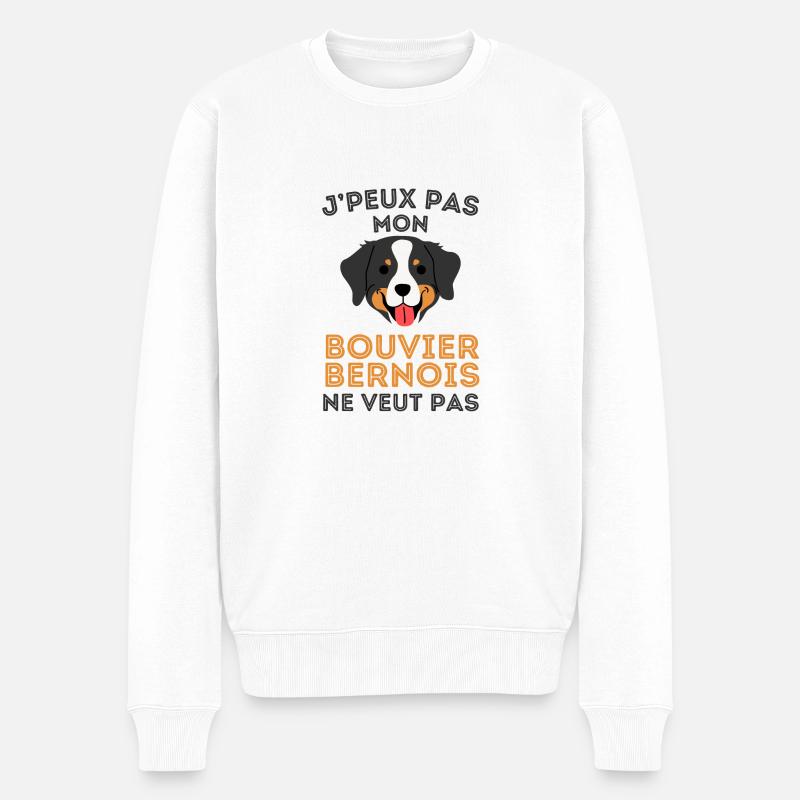Chien de race bouvier bernois - Pull Premium bio Homme - blanc