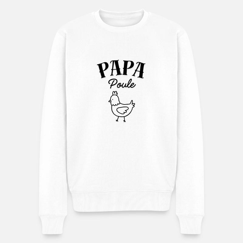 Papa poule 7 - Pull Premium bio Homme - blanc