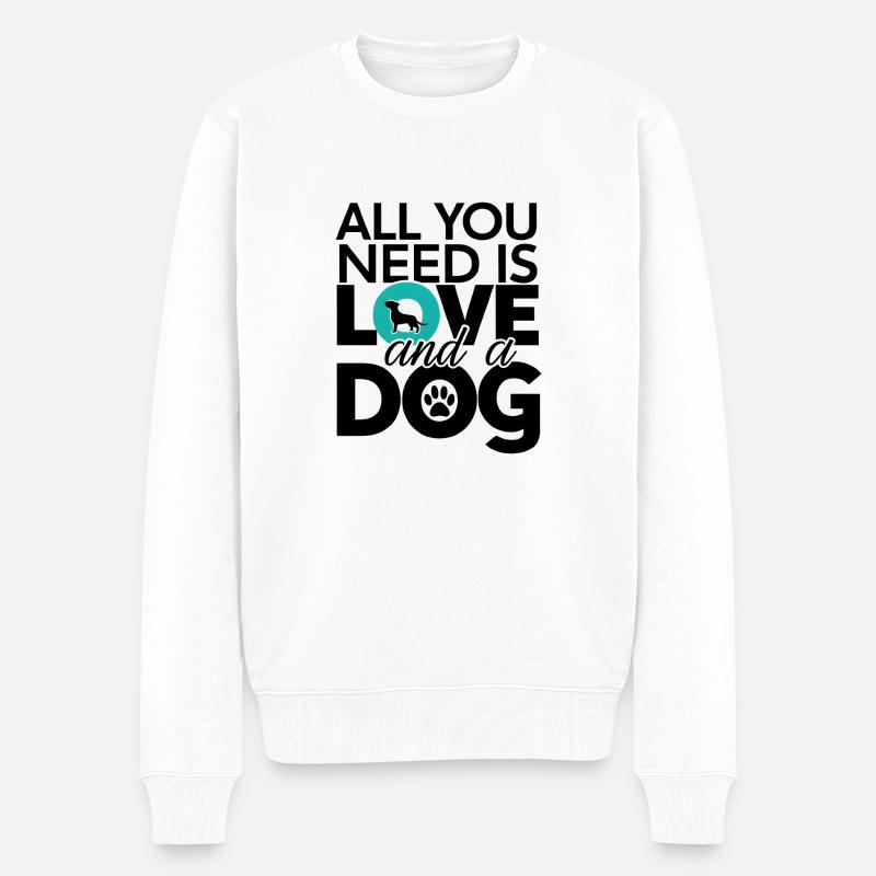 chiot chien - Pull Premium bio Homme - blanc