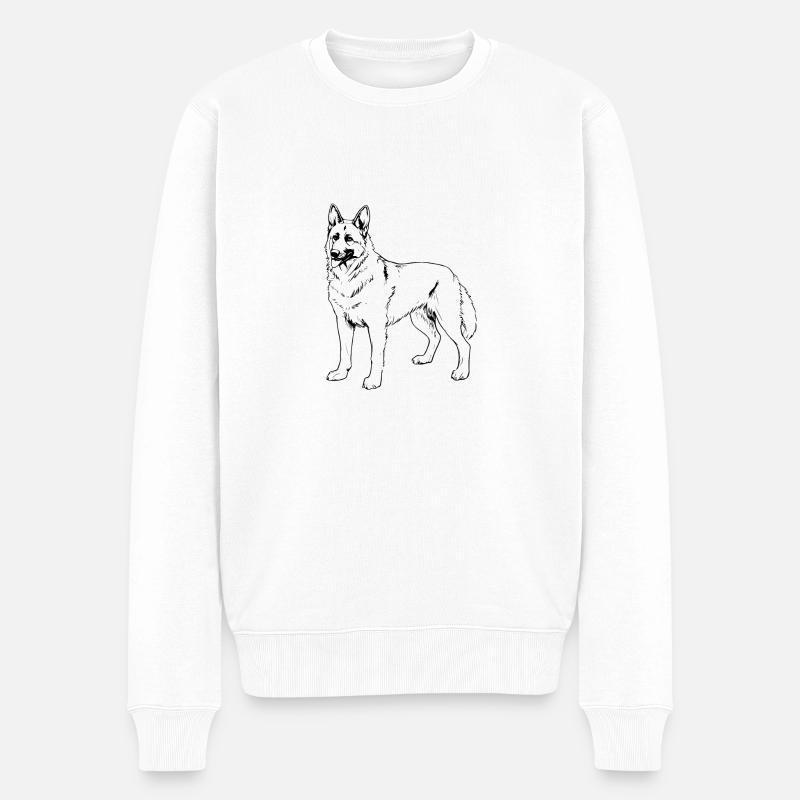 Deutscher Schäferhund - Männer Premium Bio Pullover - Weiß