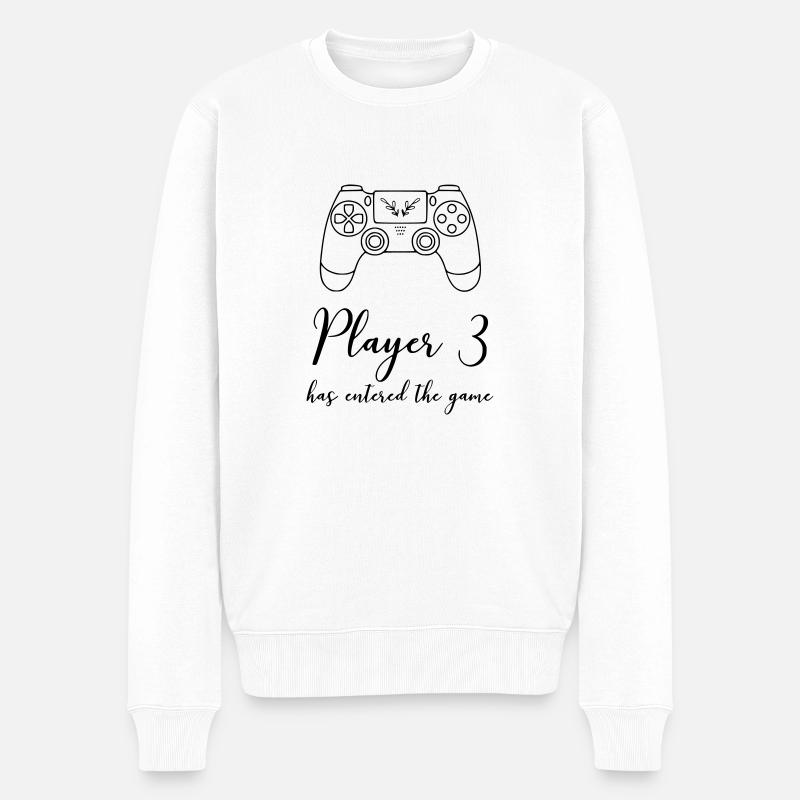Babyparty, Jungsmama, Nachwuchs - Männer Premium Bio Pullover - Weiß
