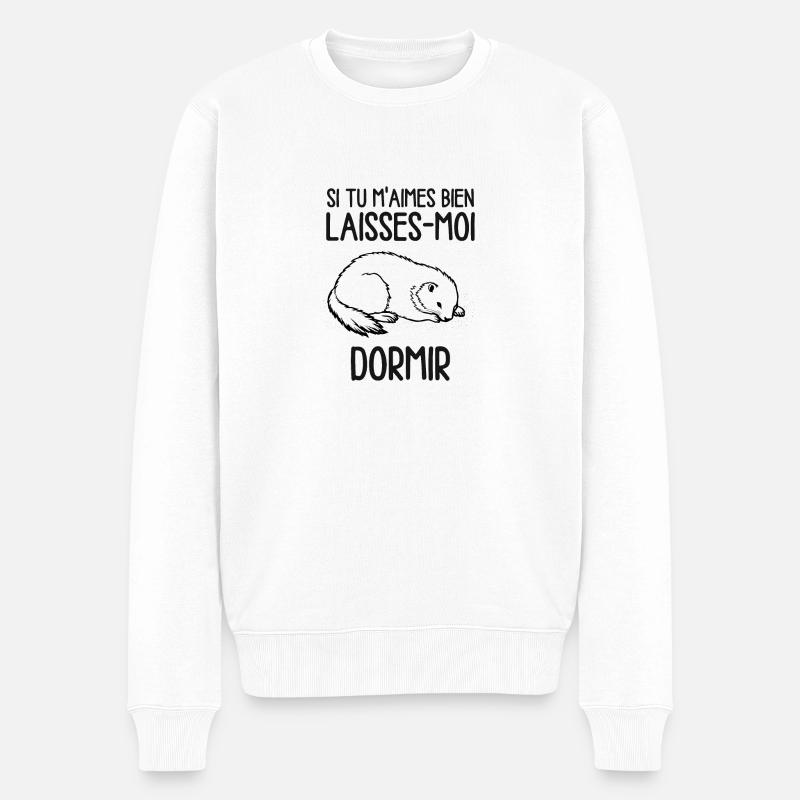 Marmotte dormir paresse - Pull Premium bio Homme - blanc