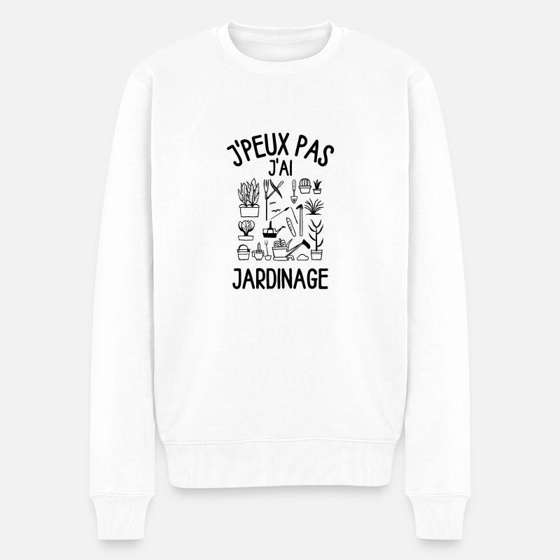 Jardinage - Pull Premium bio Homme - blanc
