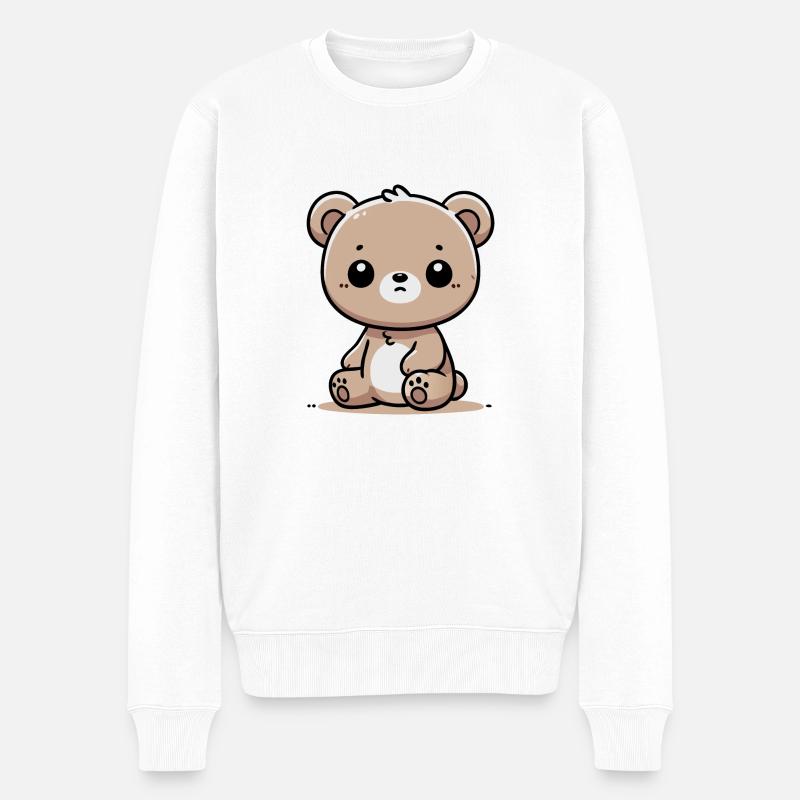 Teddybär - Männer Premium Bio Pullover - Weiß