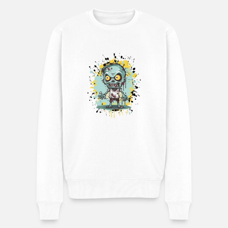 Zombie Comic - Männer Premium Bio Pullover - Weiß