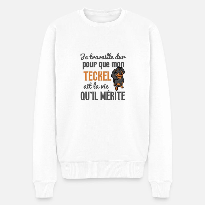 Chien mignon teckel - Pull Premium bio Homme - blanc