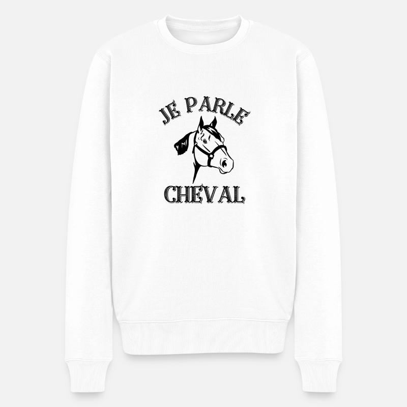 Je parle cheval - Pull Premium bio Homme - blanc