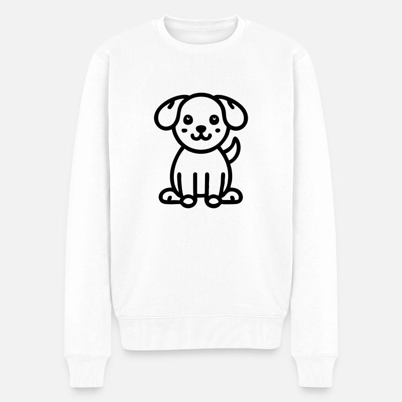 chiot mignon chien chien - Pull Premium bio Homme - blanc