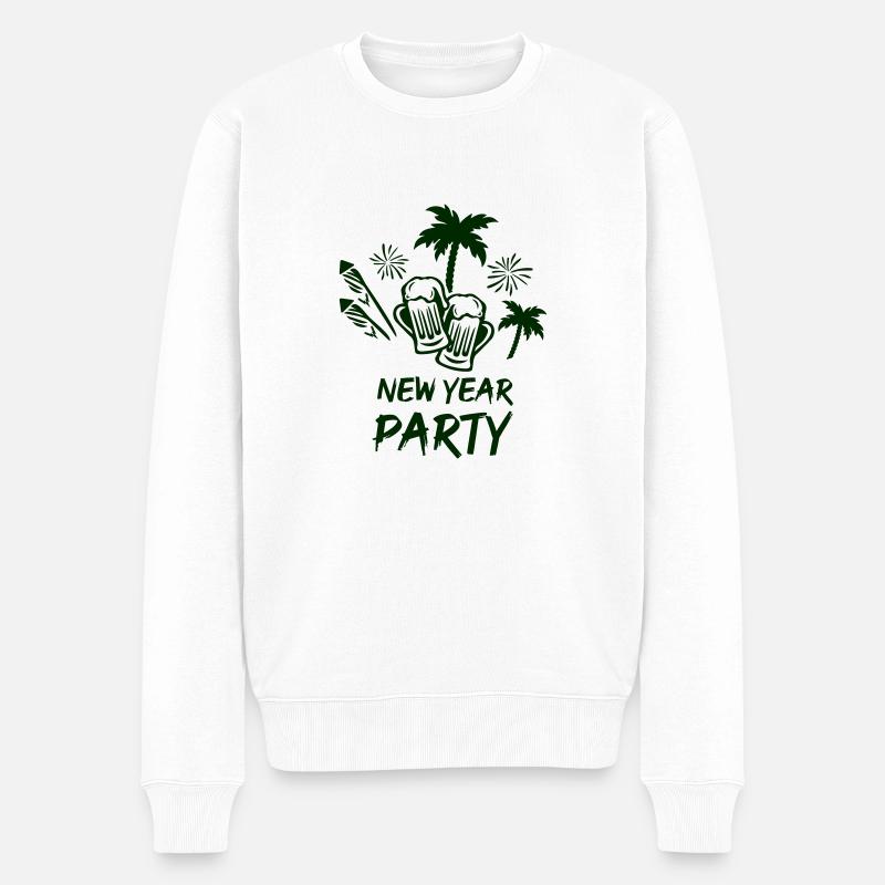 New Year Party - Männer Premium Bio Pullover - Weiß