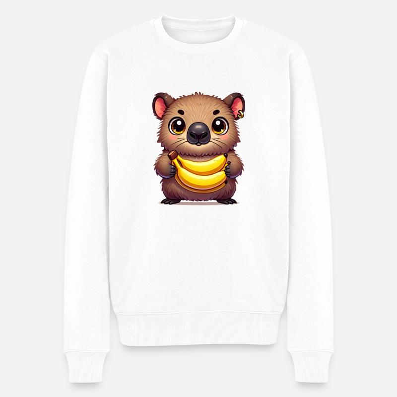 Wombat - Männer Premium Bio Pullover - Weiß
