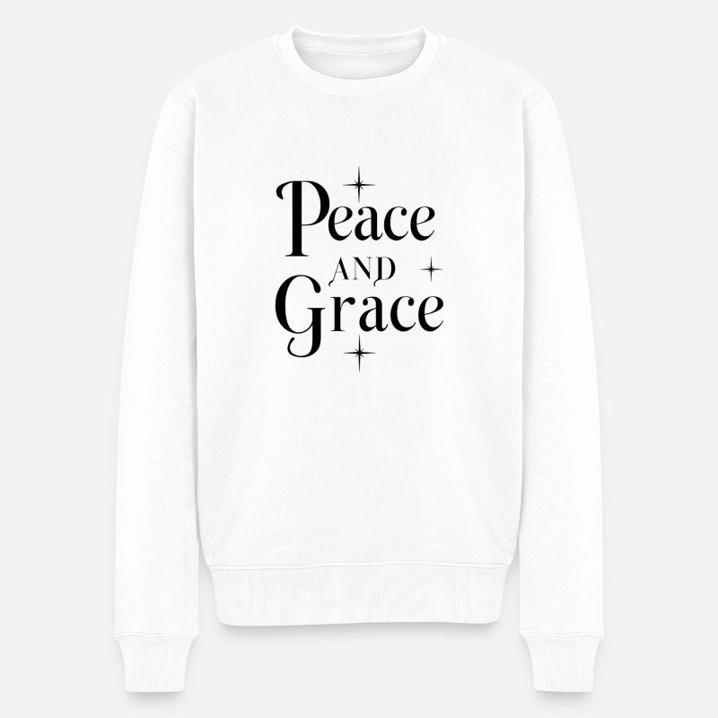 Paix et grâce - Pull Premium bio Homme - blanc