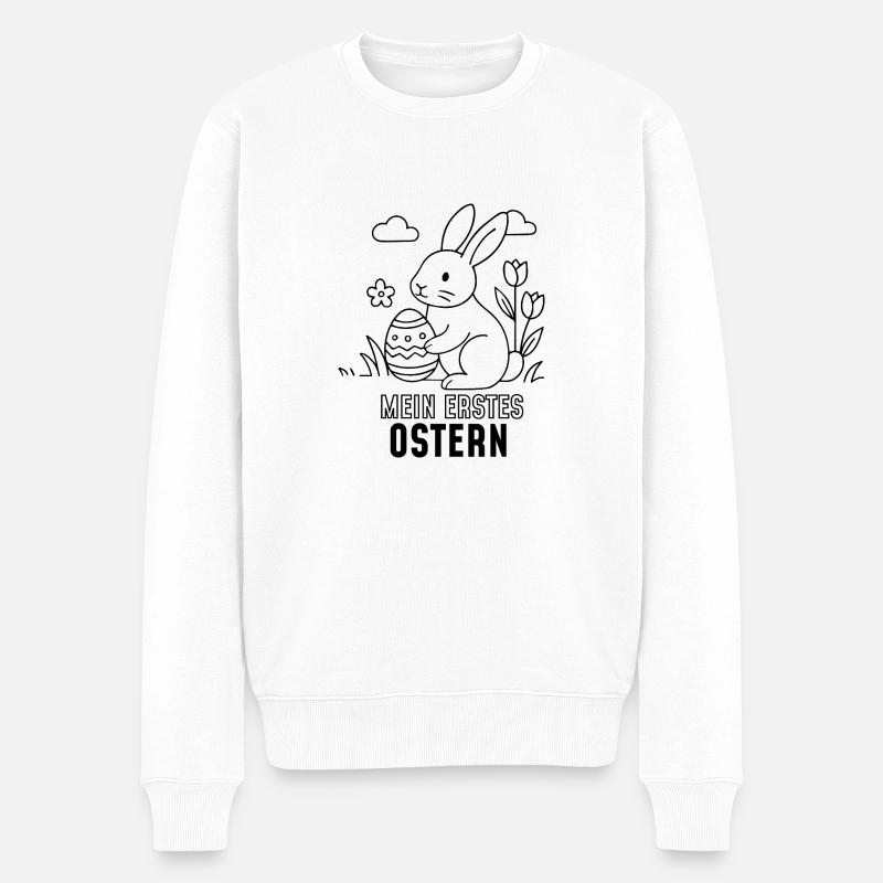 Mein erstes Ostern - Männer Premium Bio Pullover - Weiß