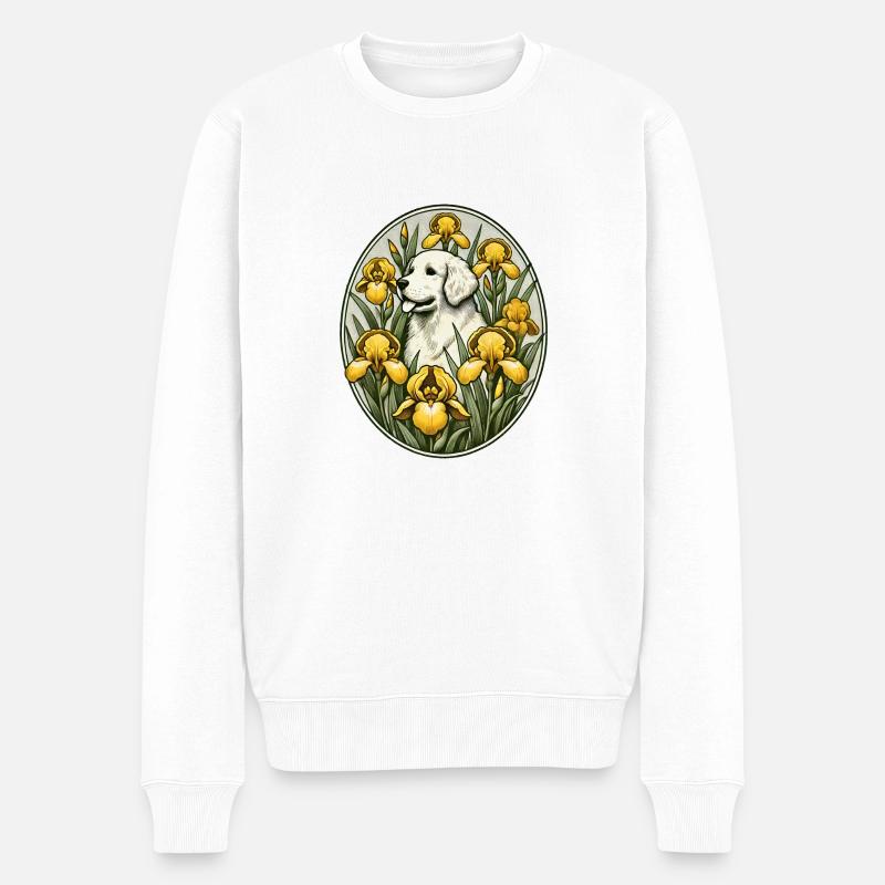 Golden Retriever - Männer Premium Bio Pullover - Weiß