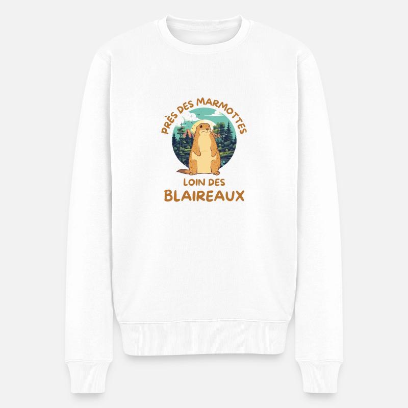 Humour marmotte - Pull Premium bio Homme - blanc