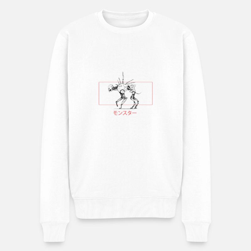 Mensch Hund - Männer Premium Bio Pullover - Weiß