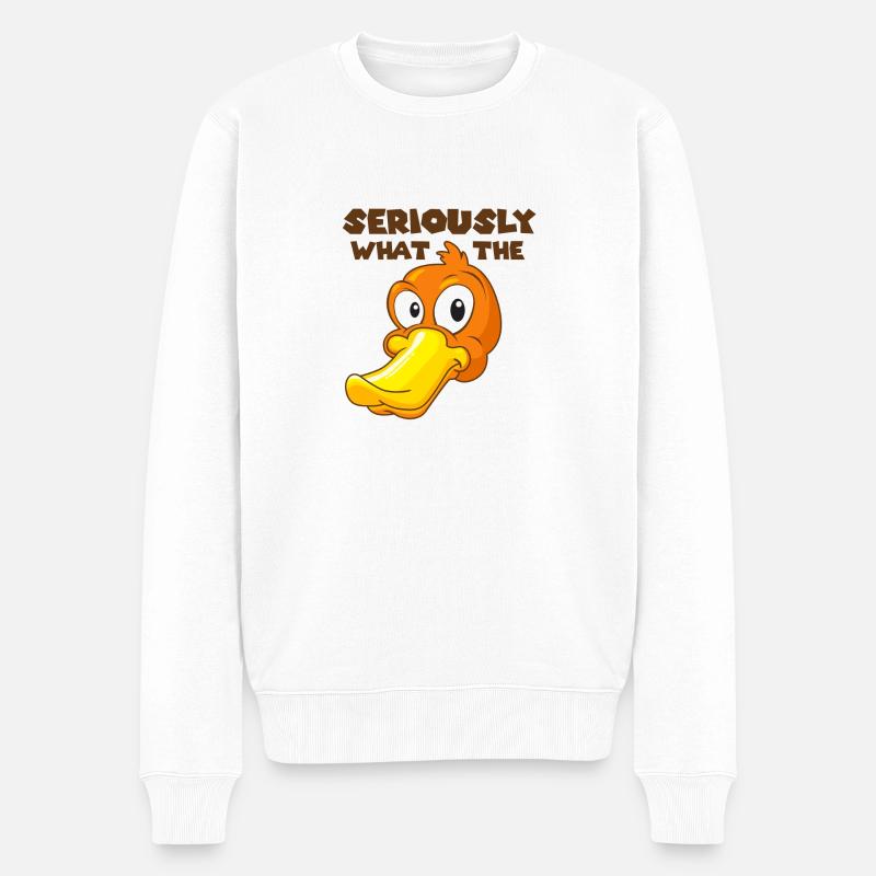 Seriously what the duck - Männer Premium Bio Pullover - Weiß