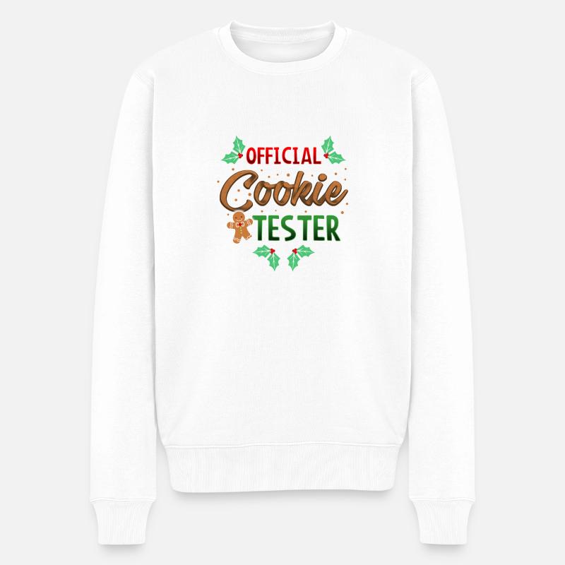 Offizieller Cookie Tester Weihnachten Geschenk - Männer Premium Bio Pullover - Weiß