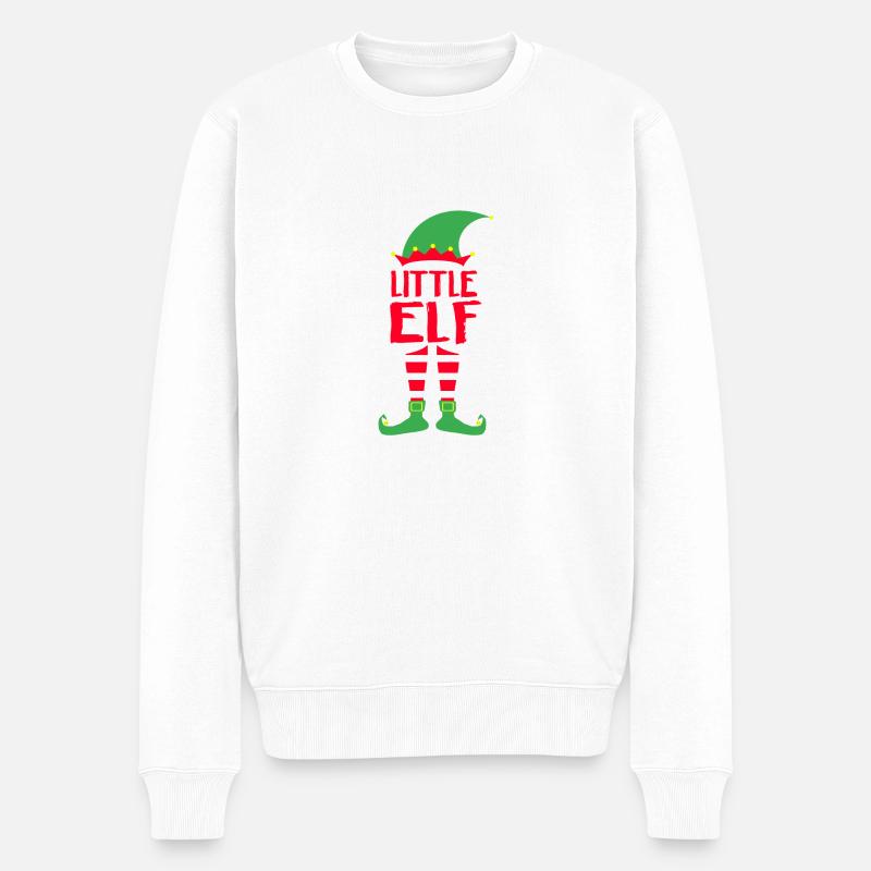 Little Elf - Weihnachten Familie Geschenk Xmas - Männer Premium Bio Pullover - Weiß