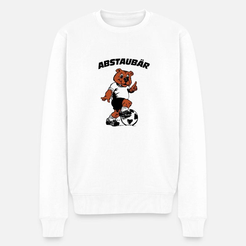 Abstaubär weiss schwarz - Männer Premium Bio Pullover - Weiß