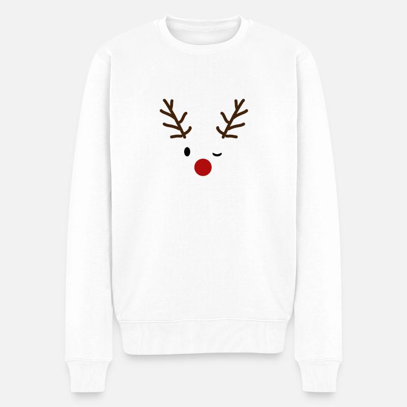 visage de rennes - Pull Premium bio Homme - blanc