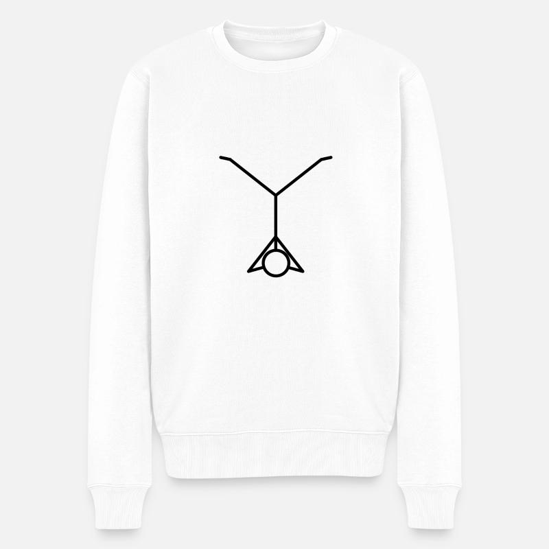 Strichmännchen - Männer Premium Bio Pullover - Weiß