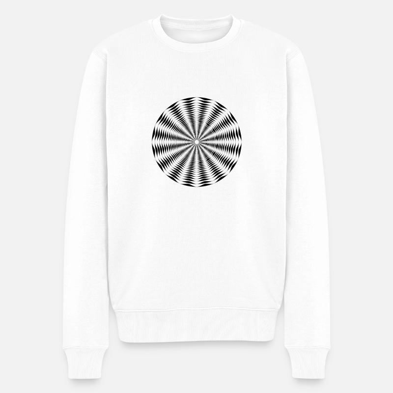 Optische Täuschung - Männer Premium Bio Pullover - Weiß
