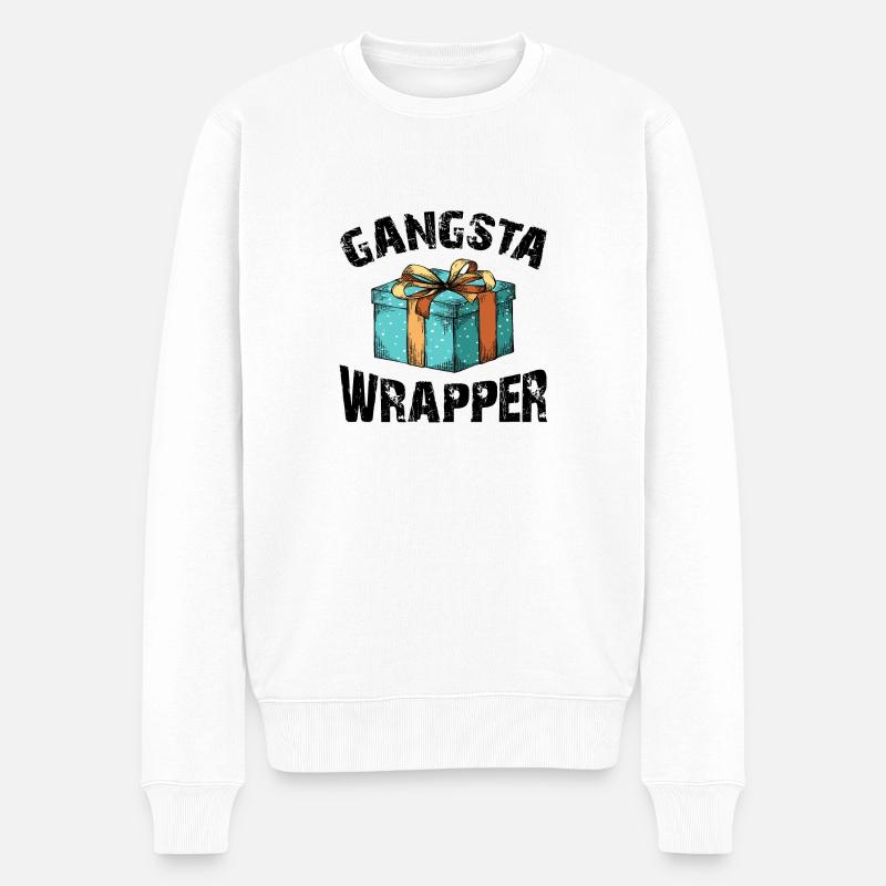 wrapper Gangsta - Noël - Chargeur - Pull Premium bio Homme - blanc