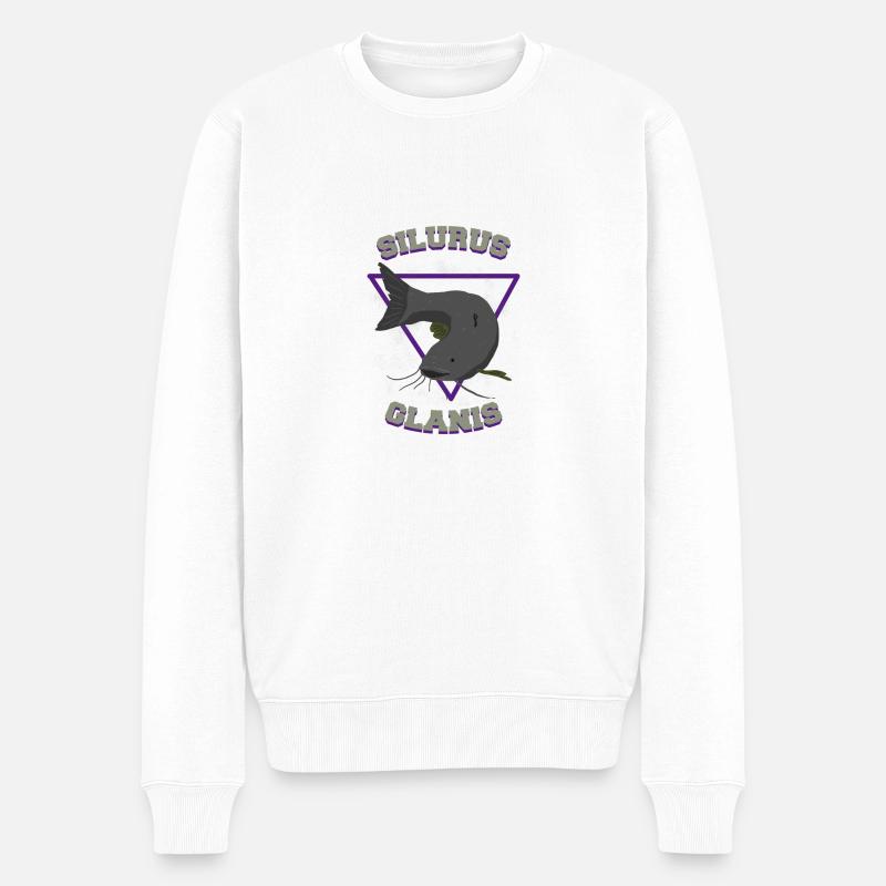 Latein Wels Angler Geschenk - Männer Premium Bio Pullover - Weiß