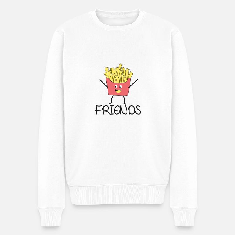 Best Friends Geschenk Partnerlook Beste Freunde - Männer Premium Bio Pullover - Weiß