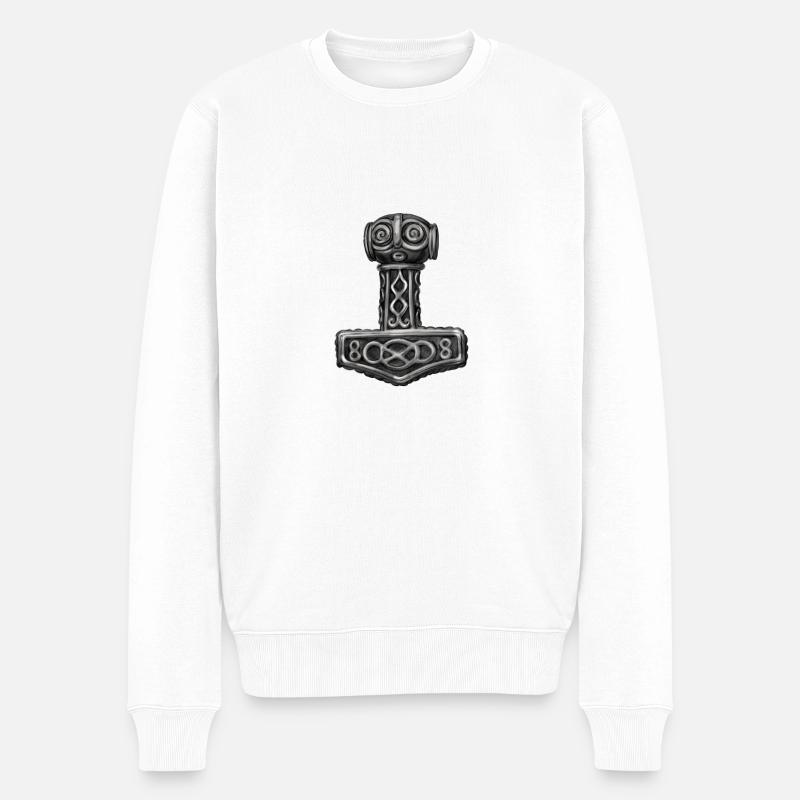 Thor Marteau Mjolnir Mjolnir - Pull Premium bio Homme - blanc