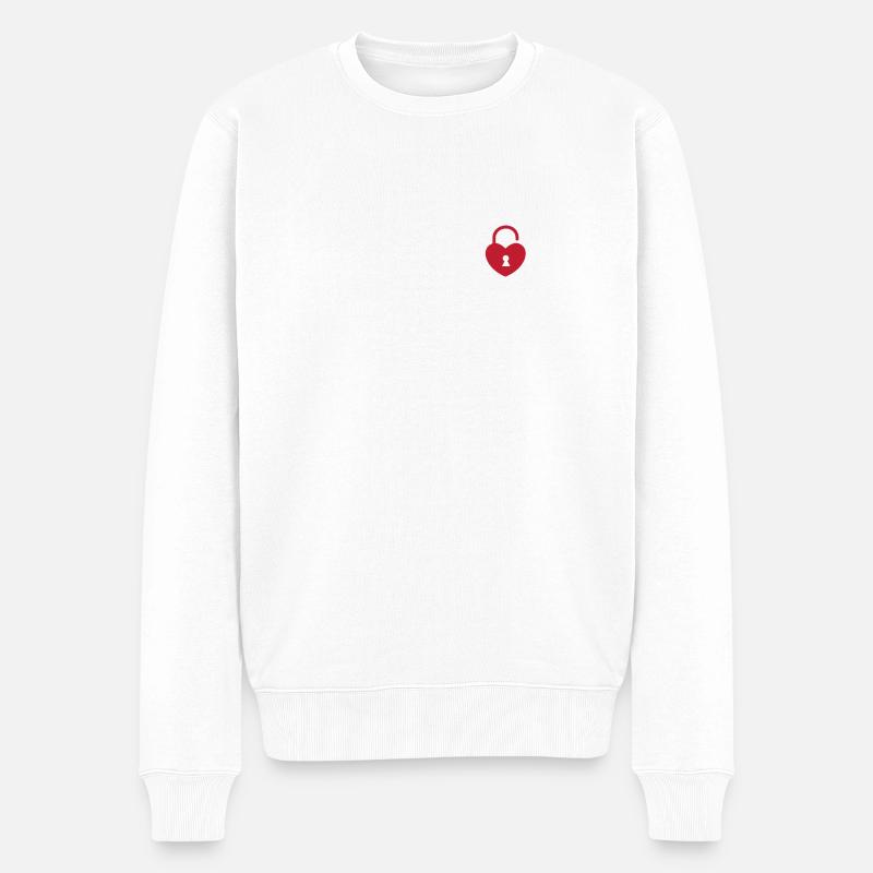 Schloss Herz - Männer Premium Bio Pullover - Weiß