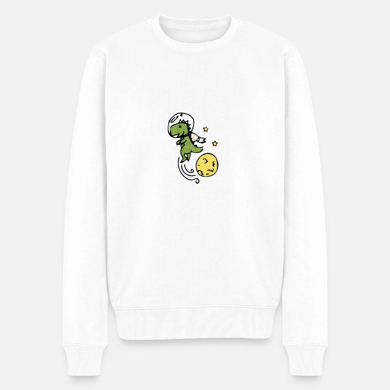 Dinosaurier - Männer Premium Bio Pullover - Weiß