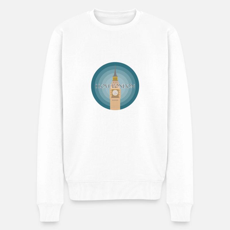 I love London - Pull Premium bio Homme - blanc