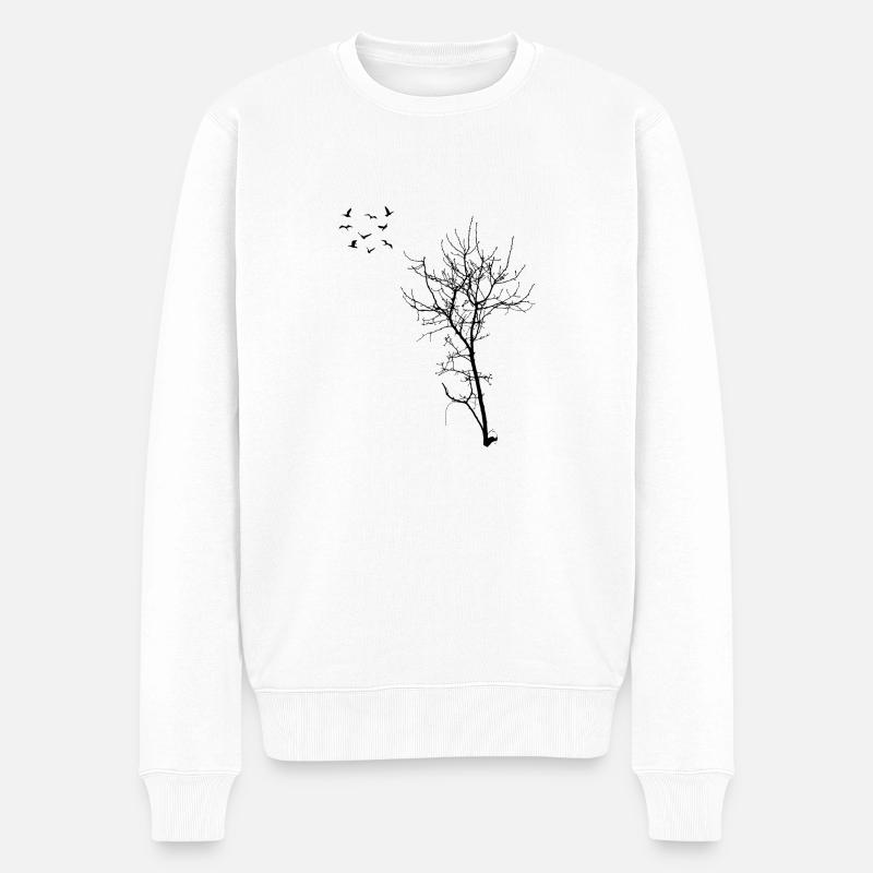Baum Wald Lebensbaum Geschenk Spiritual Bäume - Männer Premium Bio Pullover - Weiß
