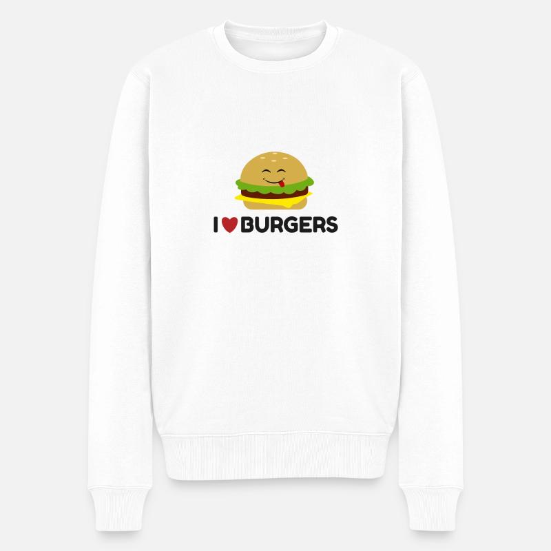 J'aime les hamburgers - Pull Premium bio Homme - blanc