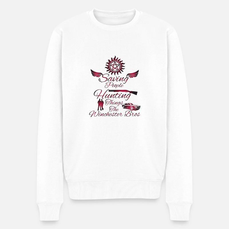 Supernatural - Männer Premium Bio Pullover - Weiß