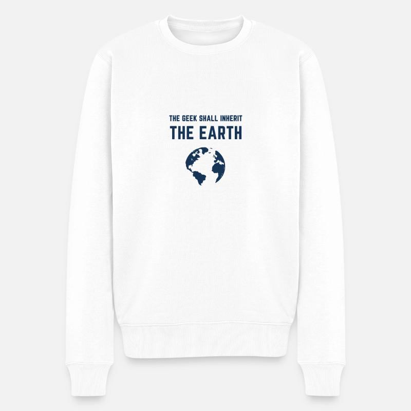 LE GEEK hériteront la terre - Pull Premium bio Homme - blanc