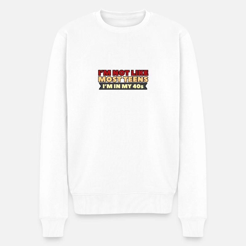 JUST GET OVER IT - Männer Premium Bio Pullover - Weiß
