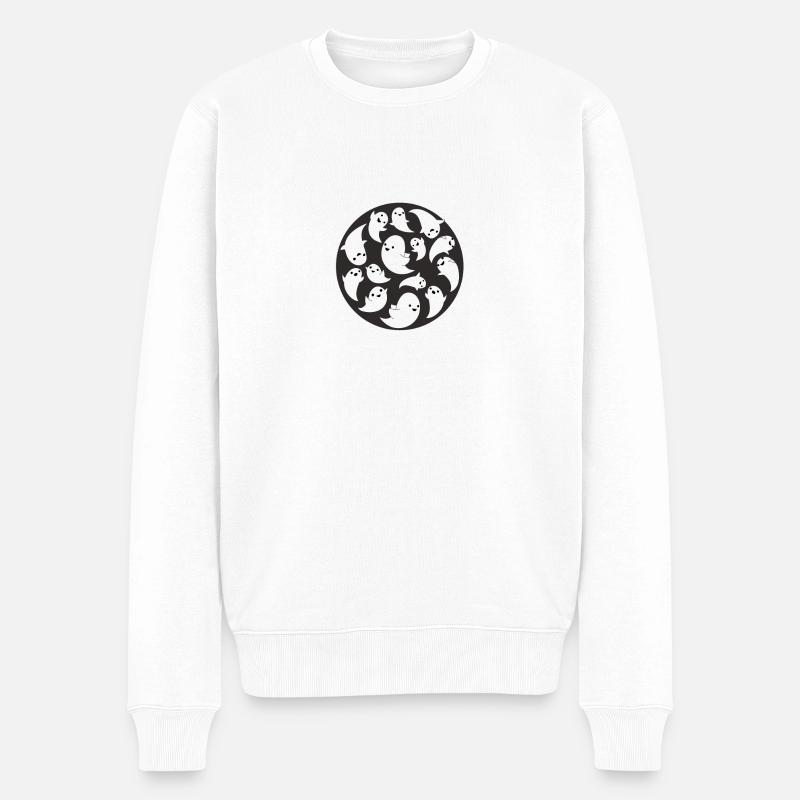 Geisterstunde lustig Halloween Kostüm Geschenk - Männer Premium Bio Pullover - Weiß