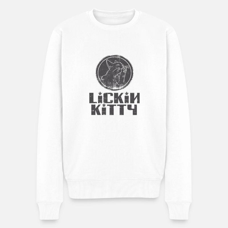Lickin Kitty - Pull Premium bio Homme - blanc