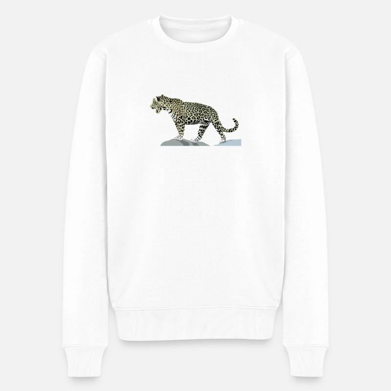 Jaguar - Männer Premium Bio Pullover - Weiß