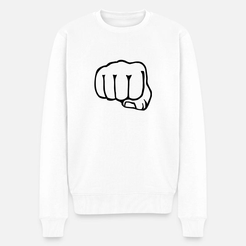 frère poing - boîte - Pull Premium bio Homme - blanc