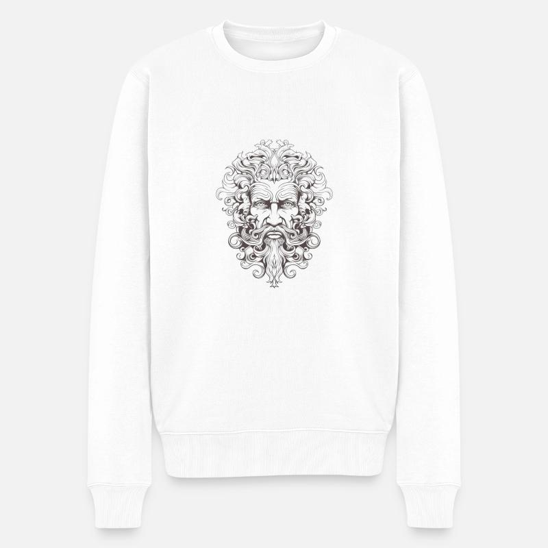 Griechischer Gott - Männer Premium Bio Pullover - Weiß