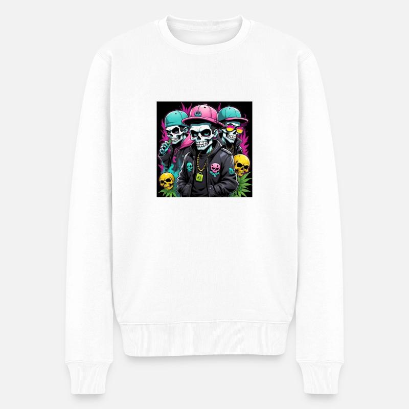 BULL - Men's Premium Organic Jumper - white