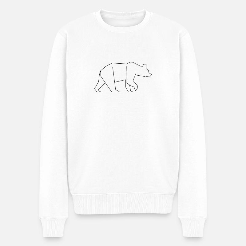 Bär - Männer Premium Bio Pullover - Weiß